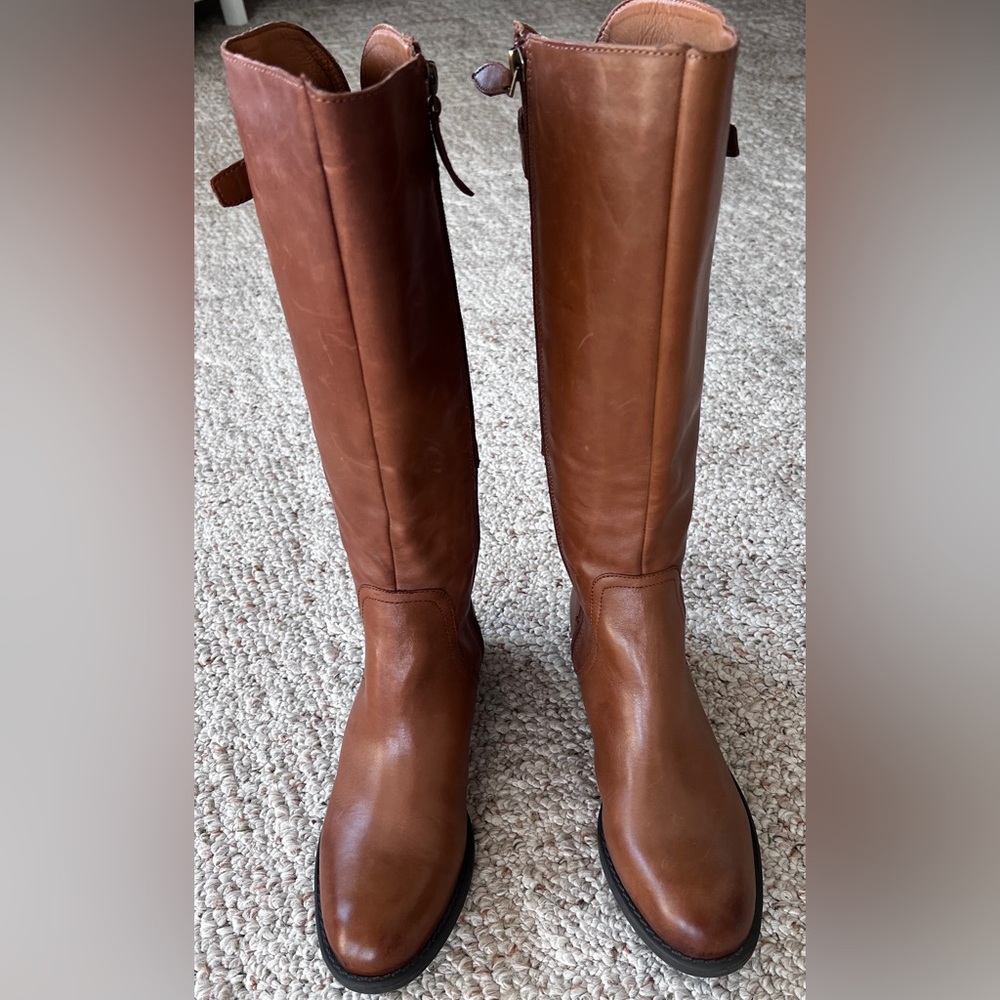 Franco Sarto Knee High Women’s Leather Riding Boots 7.5 M - Picture 2 of 8